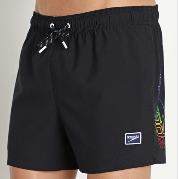 SPEEDO RAINBOW PRIDE 14" VOLLEY SWIM SHORT ANTHRACITE - Picture 1 of 7